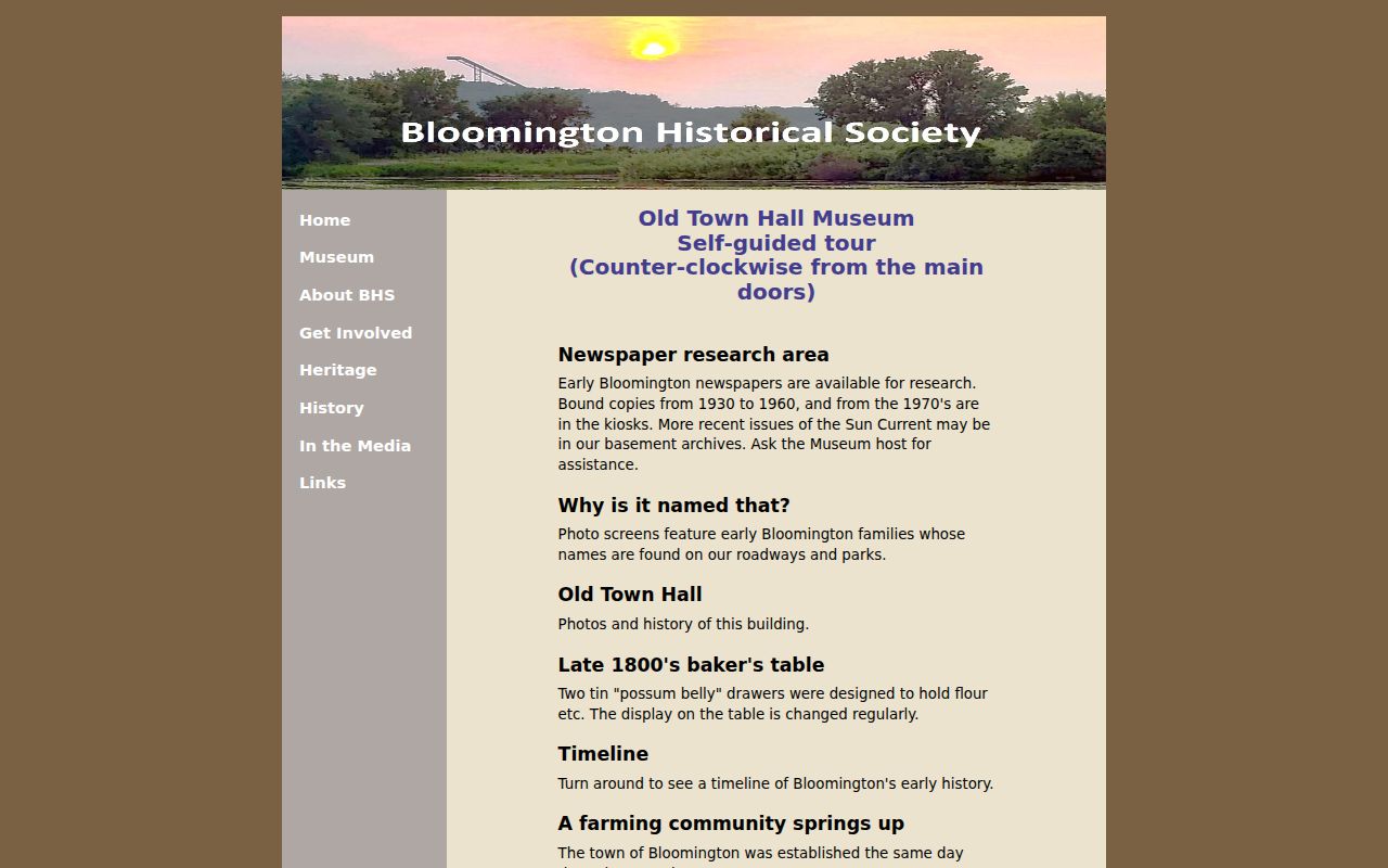 Bloomington city directory historical newspaper research at Old Town Hall