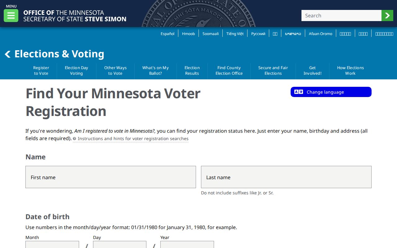 Bloomington residents directory MNVotes registration lookup