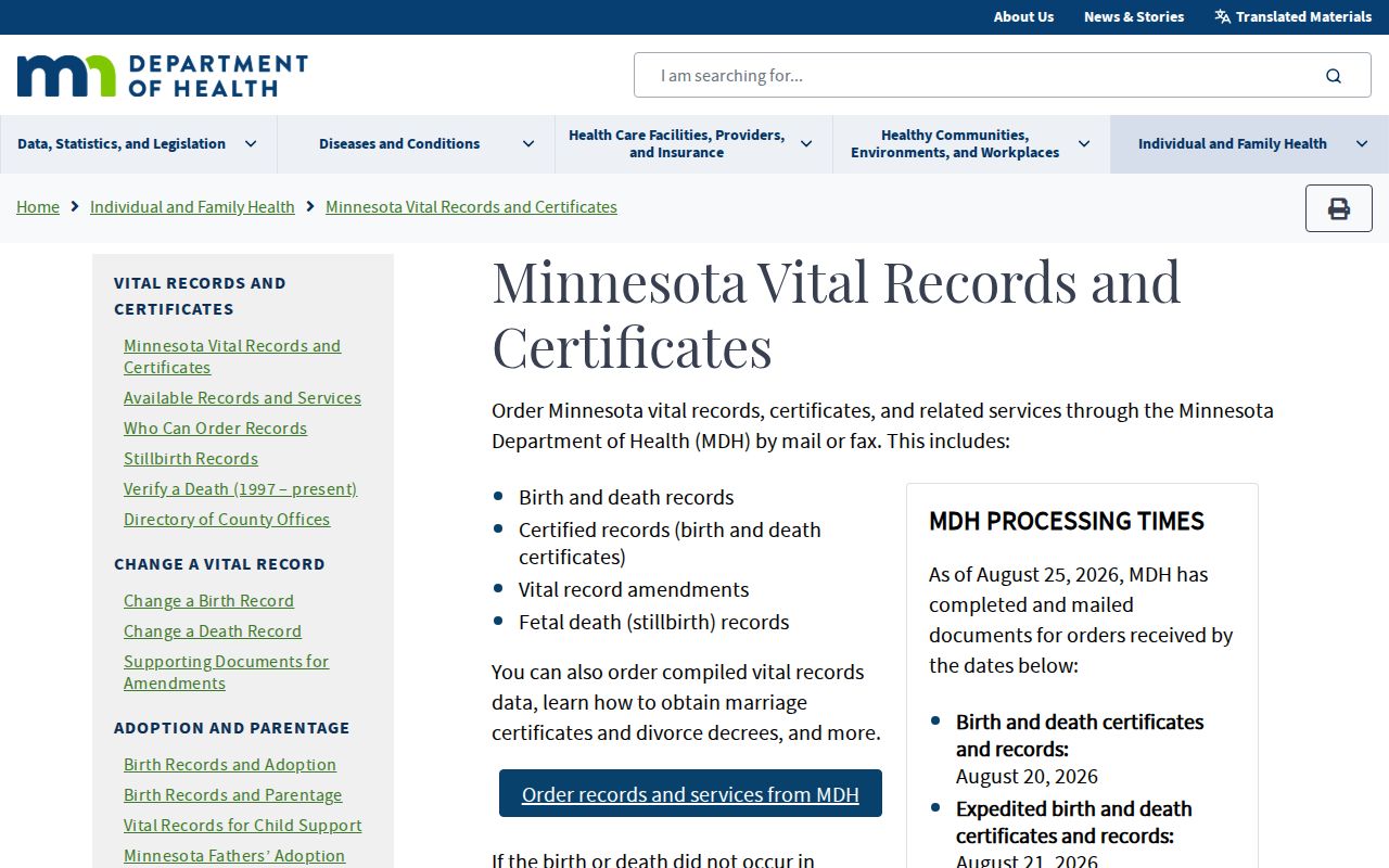 Bloomington residents directory Minnesota vital records information