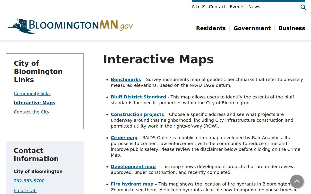 Bloomington neighbors interactive maps and parcel layer options