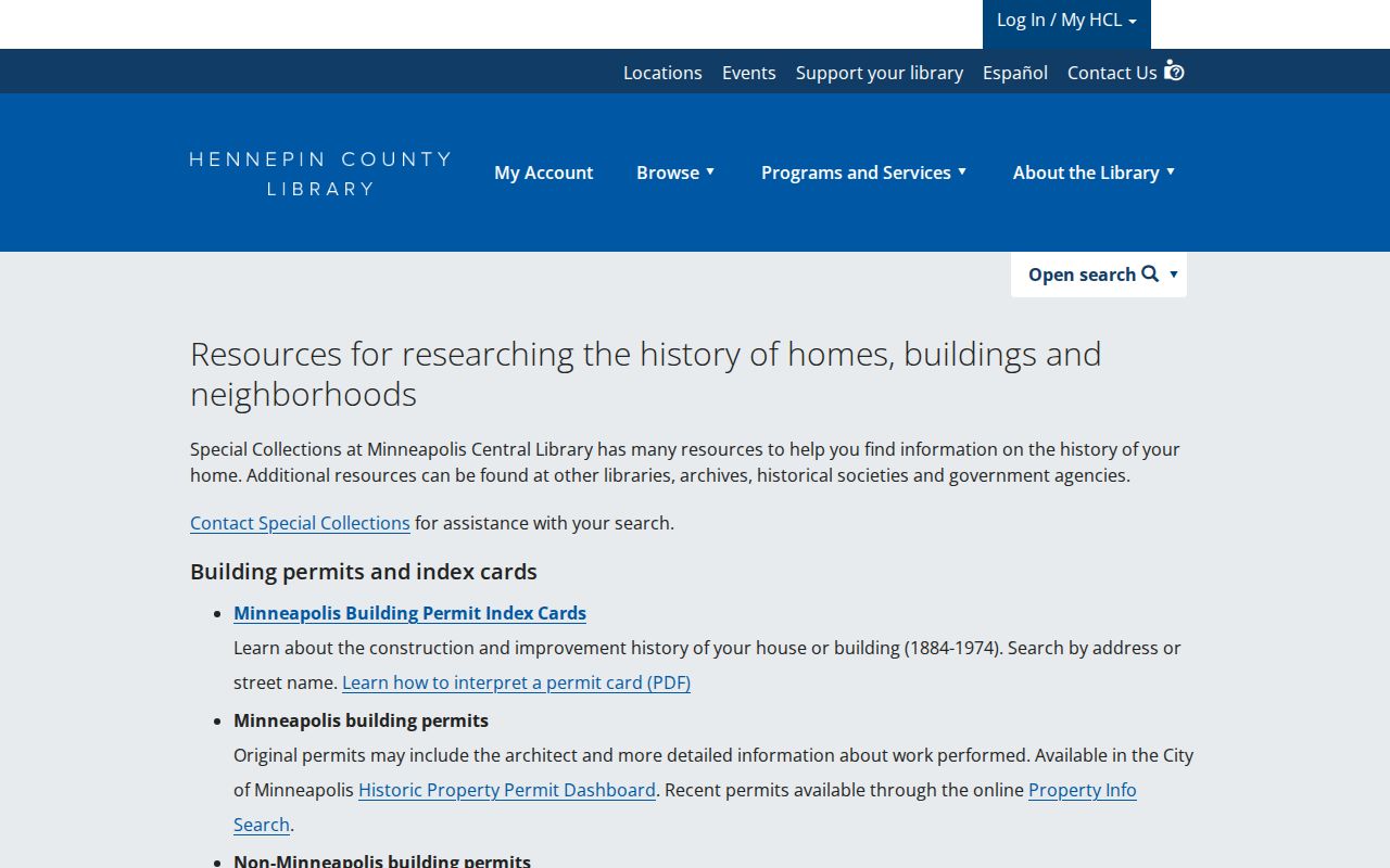 Bloomington previous residents Hennepin house history guide